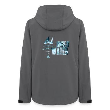 Underwater Sea Fish Motif - Women’s Recycled Softshell Jacket by Stanley/Stella - anthracite - Back - AI Model Female 172 light (172cm)