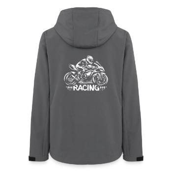 Dessin de course de moto - Superbike racer - Veste softshell femme recyclée Stanley/Stella - charbon - Dos - AI Model Female 172 light (172cm)