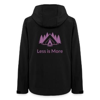 Weniger ist mehr – minimalistischer Campingwald - Frauen Recycelte Softshelljacke von Stanley/Stella - Schwarz - Hinten - AI Model Female 172 light (172cm)
