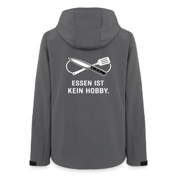 Essen ist kein Hobby – minimalistisches Koch Shirt - Frauen Recycelte Softshelljacke von Stanley/Stella - Anthrazit - Hinten - AI Model Female 172 light (172cm)