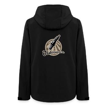 Vintage spark plug retro - Women’s Recycled Softshell Jacket by Stanley/Stella - black - Back - AI Model Female 172 light (172cm)