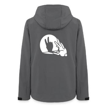 Rabbit shadow hand birthday two 2 years - Women’s Recycled Softshell Jacket by Stanley/Stella - anthracite - Back - AI Model Female 172 light (172cm)