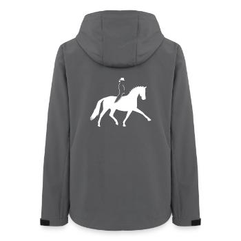 Dressurreiterin modern - Pferd im starken Trab - Frauen Recycelte Softshelljacke von Stanley/Stella - Anthrazit - Hinten - AI Model Female 172 light (172cm)