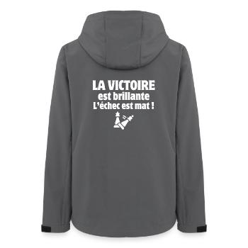 échec et mat, stratégie, échiquier - Veste softshell femme recyclée Stanley/Stella - charbon - Dos - AI Model Female 172 light (172cm)