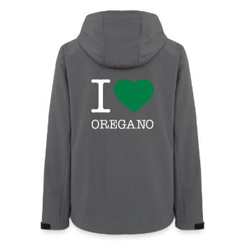 I LOVE OREGANO - Frauen Recycelte Softshelljacke von Stanley/Stella - Anthrazit - Hinten - AI Model Female 172 light (172cm)