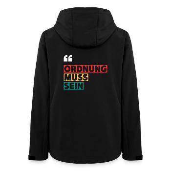 Order must be – clear lettering - Women’s Recycled Softshell Jacket by Stanley/Stella - black - Back - AI Model Female 172 light (172cm)