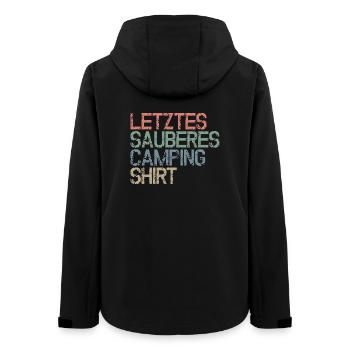 Letztes sauberes Camping - Shirt - Lustige Sprüche - Frauen Recycelte Softshelljacke von Stanley/Stella - Schwarz - Hinten - AI Model Female 172 light (172cm)