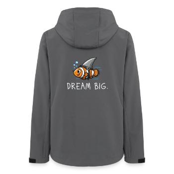 Dream Big – Clownfisch als Hai Illustration - Frauen Recycelte Softshelljacke von Stanley/Stella - Anthrazit - Hinten - AI Model Female 172 light (172cm)
