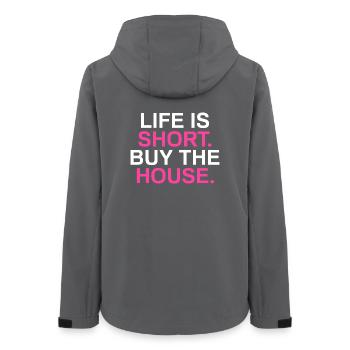 Life is short Funny Realtor Real Estate Agent - Frauen Recycelte Softshelljacke von Stanley/Stella - Anthrazit - Hinten - AI Model Female 172 light (172cm)