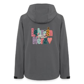 Teacher with heart! - Women’s Recycled Softshell Jacket by Stanley/Stella - anthracite - Back - AI Model Female 172 light (172cm)