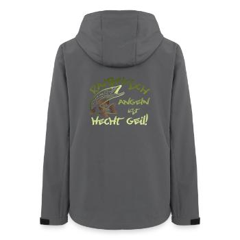 Hecht angeln Raubfisch Fischer Angler - Frauen Recycelte Softshelljacke von Stanley/Stella - Anthrazit - Hinten - AI Model Female 172 light (172cm)