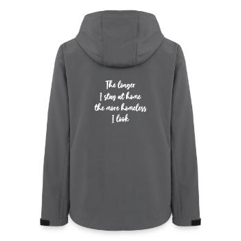 The longer I stay at home - Frauen Recycelte Softshelljacke von Stanley/Stella - Anthrazit - Hinten - AI Model Female 172 light (172cm)