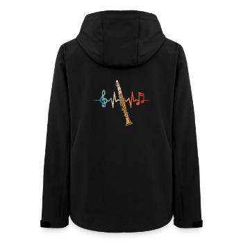 Clarinet, heartbeat, clarinetist, musician - Women’s Recycled Softshell Jacket by Stanley/Stella - black - Back - AI Model Female 172 light (172cm)