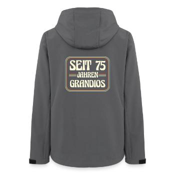 75 years old Birthday 75th birthday - Women’s Recycled Softshell Jacket by Stanley/Stella - anthracite - Back - AI Model Female 172 light (172cm)
