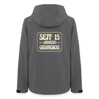 15 Years Old Birthday 15th Birthday - Women’s Recycled Softshell Jacket by Stanley/Stella - anthracite - Back - AI Model Female 172 light (172cm)