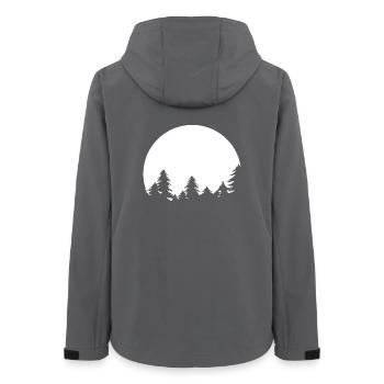 Moon, Forest, Trees, Nature, Shadow, Evening, Tranquility Symbol - Women’s Recycled Softshell Jacket by Stanley/Stella - anthracite - Back - AI Model Female 172 light (172cm)
