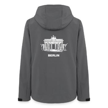 Berlin - Porte de Brandebourg (blanc) - Veste softshell femme recyclée Stanley/Stella - charbon - Dos - AI Model Female 172 light (172cm)
