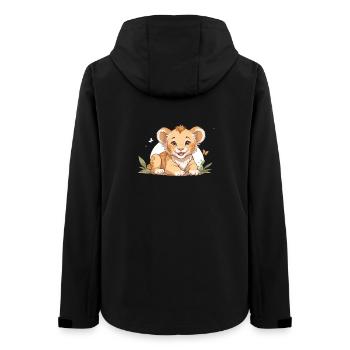 Lion cub with butterflies - Women’s Recycled Softshell Jacket by Stanley/Stella - black - Back - AI Model Female 172 light (172cm)