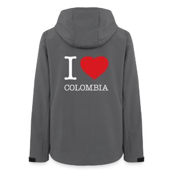 I LOVE COLOMBIA Kolumbien - Frauen Recycelte Softshelljacke von Stanley/Stella - Anthrazit - Hinten - AI Model Female 172 light (172cm)
