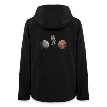 Weltraum-Akrobatik Kunstdesign - Frauen Recycelte Softshelljacke von Stanley/Stella - Schwarz - Hinten - AI Model Female 172 light (172cm)
