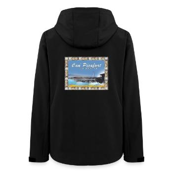 Can Picafort Küstenillustration - Frauen Recycelte Softshelljacke von Stanley/Stella - Schwarz - Hinten - AI Model Female 172 light (172cm)