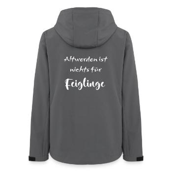 Altwerden ist nichts für Feiglinge - Frauen Recycelte Softshelljacke von Stanley/Stella - Anthrazit - Hinten - AI Model Female 172 light (172cm)