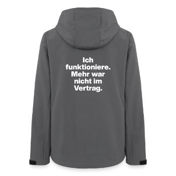 I WORK? RARE! WORK, JOB, NO DESIRE - Women’s Recycled Softshell Jacket by Stanley/Stella - anthracite - Back - AI Model Female 172 light (172cm)