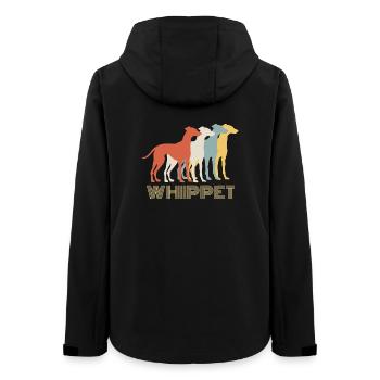 Retro Whippet Lover Dog Breed Vintage Design - Women’s Recycled Softshell Jacket by Stanley/Stella - black - Back - AI Model Female 172 light (172cm)