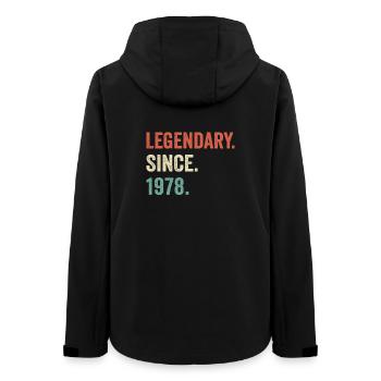 legendary since 1978 - Women’s Recycled Softshell Jacket by Stanley/Stella - black - Back - AI Model Female 172 light (172cm)