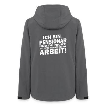 Ich bin in Pensionär... viel Spaß bei der Arbeit - Frauen Recycelte Softshelljacke von Stanley/Stella - Anthrazit - Hinten - AI Model Female 172 light (172cm)