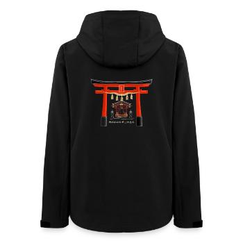 Hakone - jinja, torii, Ashi Lake, Japan Drawing - Women’s Recycled Softshell Jacket by Stanley/Stella - black - Back - AI Model Female 172 light (172cm)