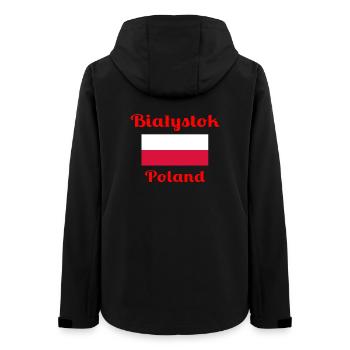Białystok Polen - Stilvolle Drucke - Frauen Recycelte Softshelljacke von Stanley/Stella - Schwarz - Hinten - AI Model Female 172 light (172cm)