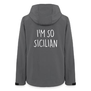 JE SUIS TELLEMENT SICILIEN Siciliens Sicile - Veste softshell femme recyclée Stanley/Stella - charbon - Dos - AI Model Female 172 light (172cm)