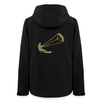 Kitesurfer Silhouette Kiteboarding Adrenaline Sport - Women’s Recycled Softshell Jacket by Stanley/Stella - black - Back - AI Model Female 172 light (172cm)