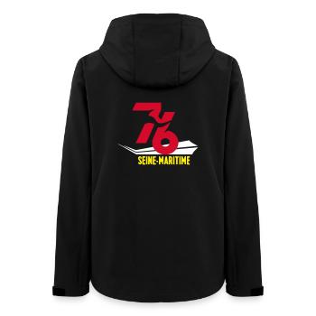 Stylized 76 Seine-Maritime emblem - Women’s Recycled Softshell Jacket by Stanley/Stella - black - Back - AI Model Female 172 light (172cm)