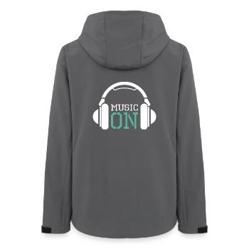 Kopfhörer Musik Liebe DJ Techno Hip Hop Logo icon - Frauen Recycelte Softshelljacke von Stanley/Stella - Anthrazit - Hinten - AI Model Female 172 light (172cm)