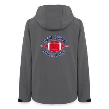 New York Football Vintage Emblem - Women’s Recycled Softshell Jacket by Stanley/Stella - anthracite - Back - AI Model Female 172 light (172cm)