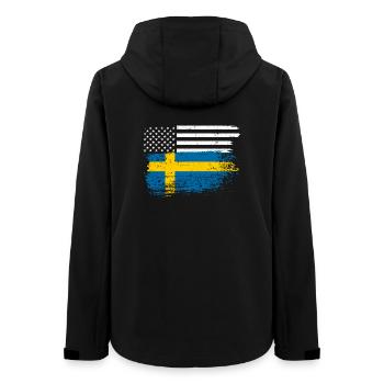 Flag Fusion: US Nordic Brush - Women’s Recycled Softshell Jacket by Stanley/Stella - black - Back - AI Model Female 172 light (172cm)
