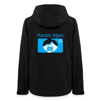 Mountains and Snowflakes Winter High Alps - Women’s Recycled Softshell Jacket by Stanley/Stella - black - Back - AI Model Female 172 light (172cm)