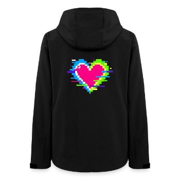 Pixel Heart Neon Glitch Rainbow - Women’s Recycled Softshell Jacket by Stanley/Stella - black - Back - AI Model Female 172 light (172cm)