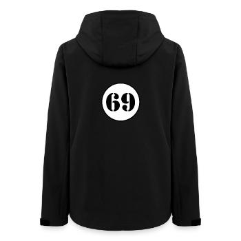 NUMBER 69 Sixty-nine Birthday Gift - Women’s Recycled Softshell Jacket by Stanley/Stella - black - Back - AI Model Female 172 light (172cm)