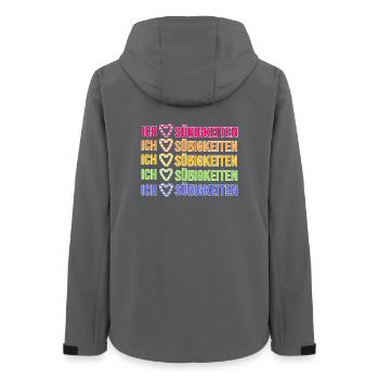 Naschkatzen Ich Liebe Süßigkeiten Nachspeise - Frauen Recycelte Softshelljacke von Stanley/Stella - Anthrazit - Hinten - AI Model Female 172 light (172cm)