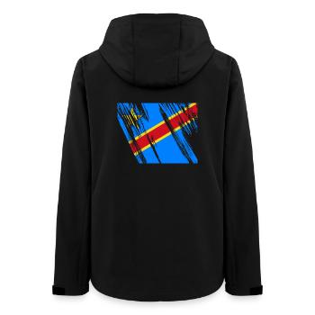 Kongo Flagge - Frauen Recycelte Softshelljacke von Stanley/Stella - Schwarz - Hinten - AI Model Female 172 light (172cm)