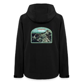 Original illustration Vercors Regional Park - Women’s Recycled Softshell Jacket by Stanley/Stella - black - Back - AI Model Female 172 light (172cm)