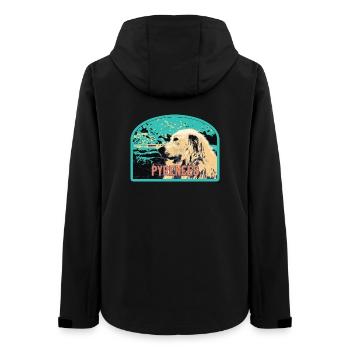 Pyrenees Shepherd Dog Patch: Mountain Companion - Women’s Recycled Softshell Jacket by Stanley/Stella - black - Back - AI Model Female 172 light (172cm)