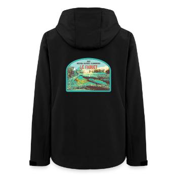 Écusson Paysage Faouet : Nature Bretonne - Veste softshell femme recyclée Stanley/Stella - noir - Dos - AI Model Female 172 light (172cm)