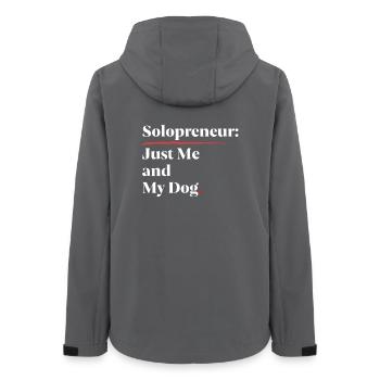 Solopreneur : Juste moi et mon chien [Blanc] - Veste softshell femme recyclée Stanley/Stella - charbon - Dos - AI Model Female 172 light (172cm)
