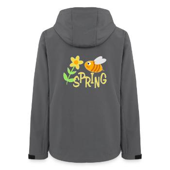 Fröhliche Bienchen mit Blumenmotiv - Frauen Recycelte Softshelljacke von Stanley/Stella - Anthrazit - Hinten - AI Model Female 172 light (172cm)