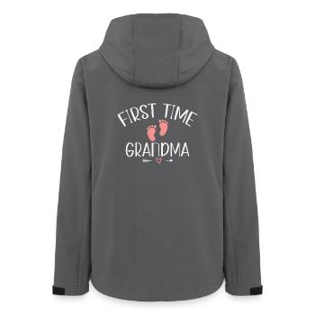 Grandma-to-be for the first time - Women’s Recycled Softshell Jacket by Stanley/Stella - anthracite - Back - AI Model Female 172 light (172cm)