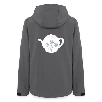 Floral Teapot Bloom - Women’s Recycled Softshell Jacket by Stanley/Stella - anthracite - Back - AI Model Female 172 light (172cm)